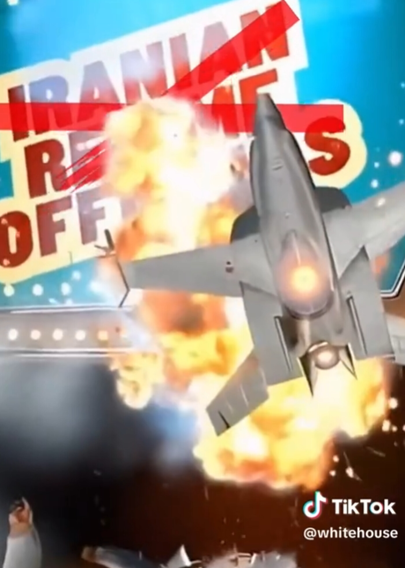 A jet exploding the bowling pins